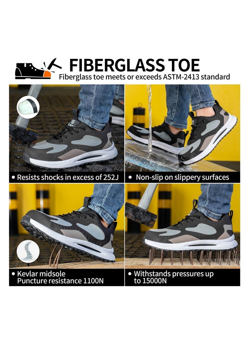 SLIMTA® Safety Shoes for Men Women Steel Toe Boots Non-Slip Lightweight Breathable Sneakers Puncture Proof Protective Industrial Black Work Shoes - Image 2